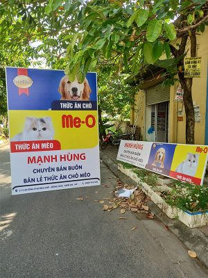 Công trình thi công biển quảng cáo cửa hàng thức ăn chó mèo Mạnh Hùng cơ sở 2